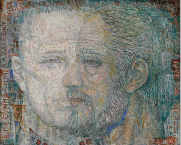 Егуткин Аркадий Ефимович 1936 Диалог. Автопортрет с отцом 2010-2011 орг.м. 80х100 Егуткин Аркадий Ефимович 1936 Диалог. Автопортрет с отцом 2010-2011 орг.м. 80х100